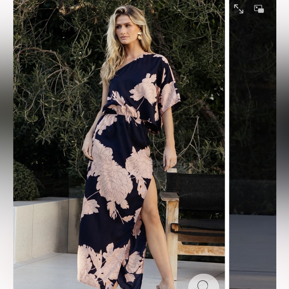 NWT - Baltic Born Blush Pink and Blue One Shoulder Sundress. Size L